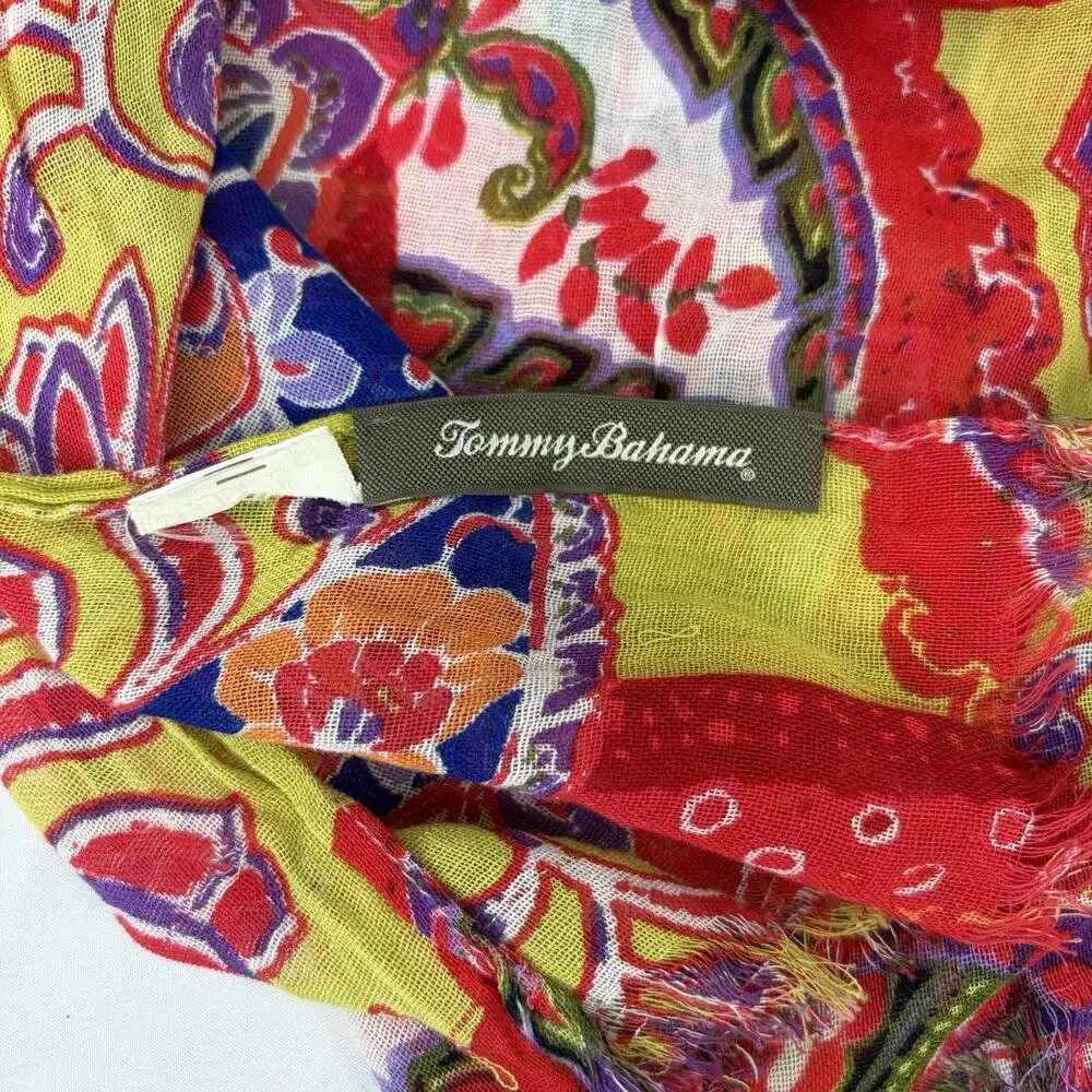 Tommy Bahama Paisley Print Scarf, rectangular, unknown material, boho, casual